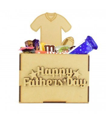 Laser Cut Fathers Day Hamper Treat Boxes - Rugby T shirt Shapes